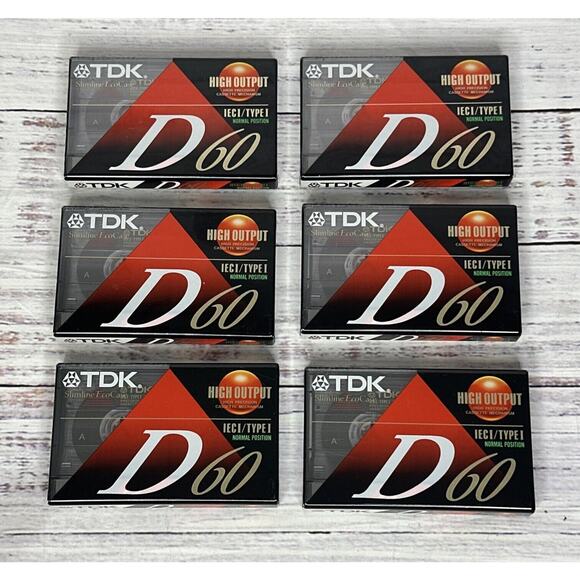 TDK D60 High Output IEC1/Type 1 Cassette Tapes Lot of 6 New Sealed - Picture 1 of 3